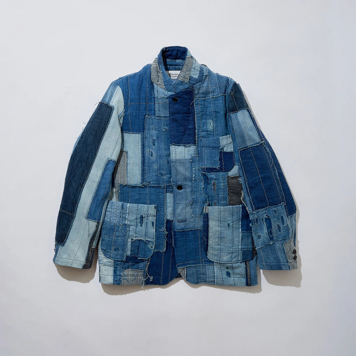 KUON Distressed Denim Blazer – cotwohk