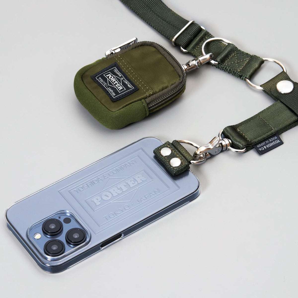 [ Restock ] PORTER Shoulder Air Jacket with Pouch for iPhone 15 Pro [  390-05970 ] Olive