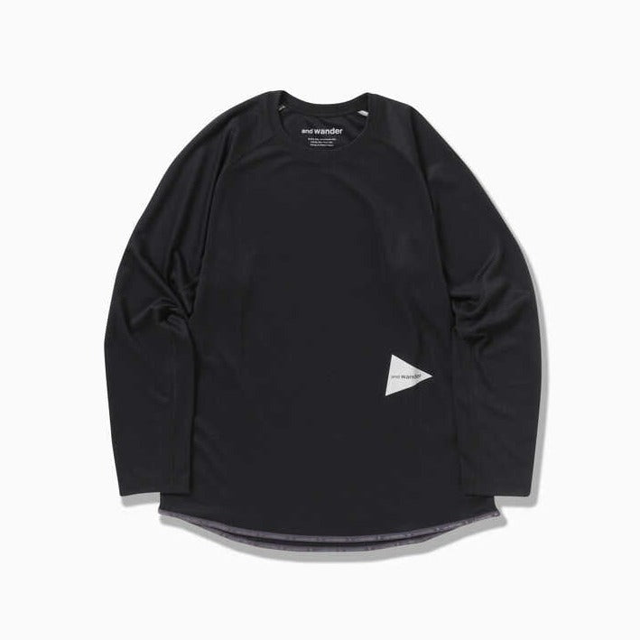 and wander 23A/W Power Dry Jersey Raglan LS T