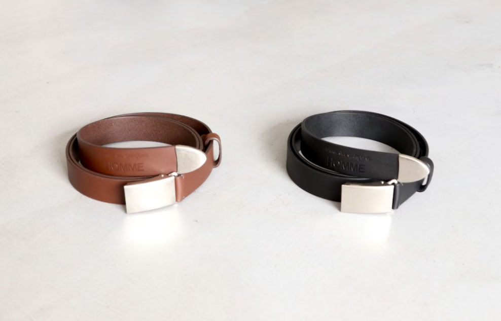 COMME des GARCONS HOMME STEER OIL SMOOTH LEATHER BELT [ HQ-K301