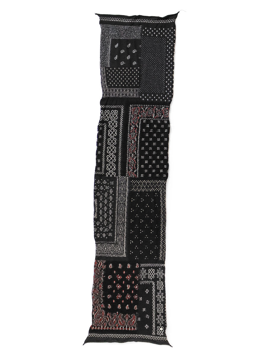 KAPITAL Shrinkable Wool Bandana Patchwork HAPPY Scarf [ EK