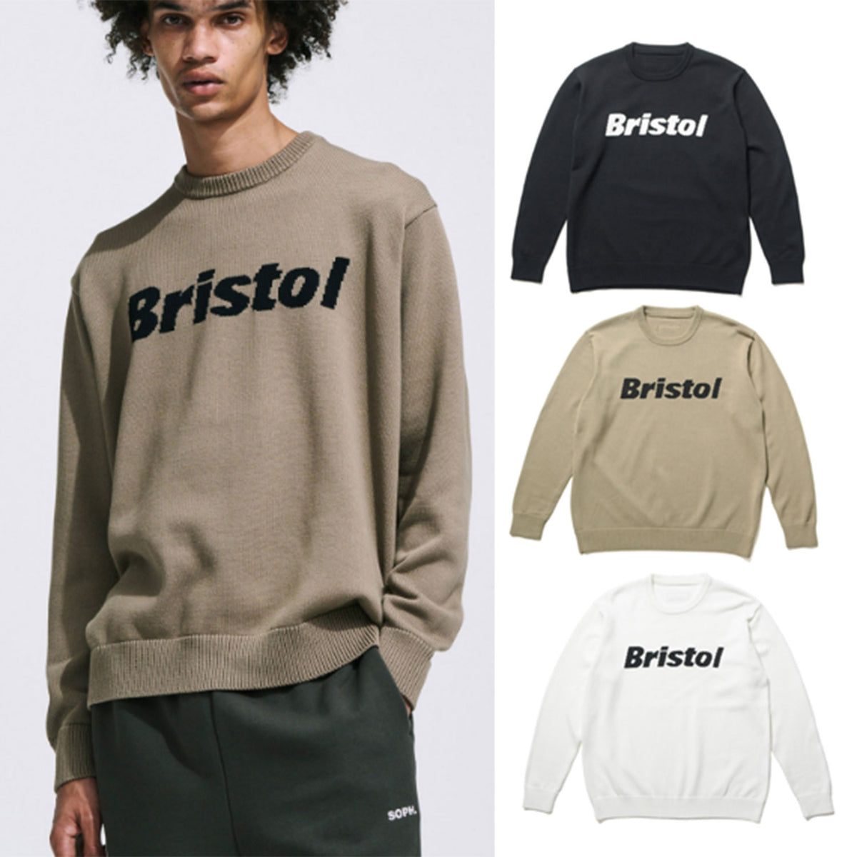 F.C.Real Bristol 24S/S AUTHENTIC LOGO CREWNECK KNIT [ FCRB-240087 ]