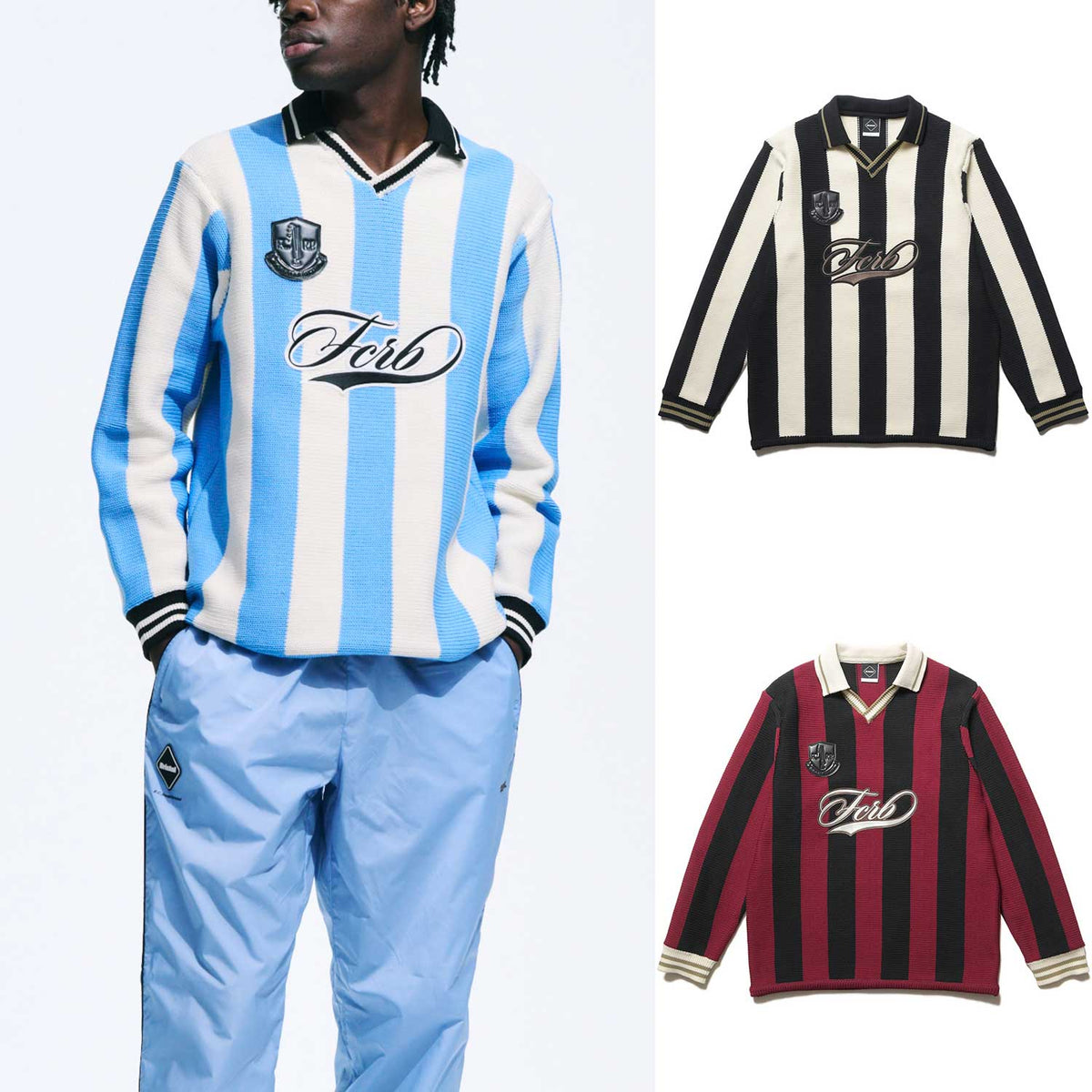 F.C.Real Bristol 25A/W STRIPE KNIT SHIRT [ FCRB-252086 ] – cotwohk