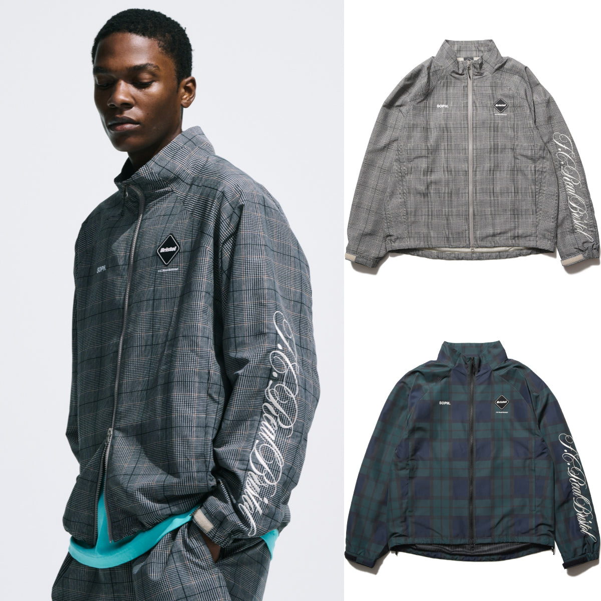 F.C.Real Bristol 26S/S PLAID VENTILATION PRACTICE JACKET [ FCRB