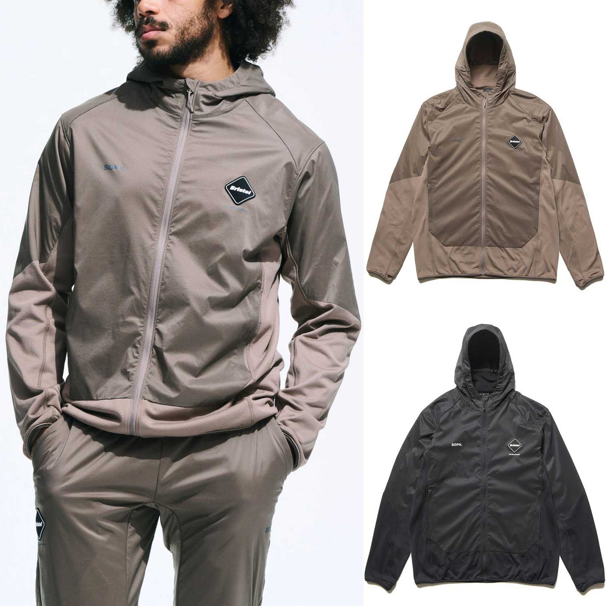 F.C.Real Bristol 25A/W GRID FLEECE HYBRID HOODIE [ FCRB-252039