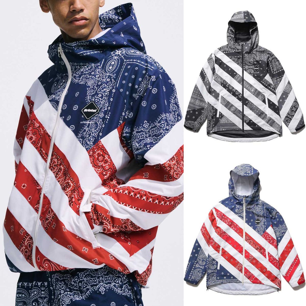 ジャケット・アウター 26ss bristol fcrb uniform experiment F.C.Real Bristol 26S/S PATCHWORK STRIPE PRACTICE JACKET [ FCRB