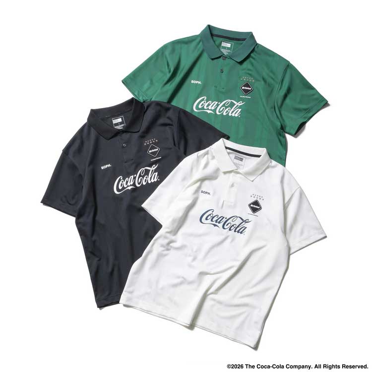 F.C.Real Bristol 26S/S Coca-Cola WEAVE STRIPE S/S POLO [ FCRB