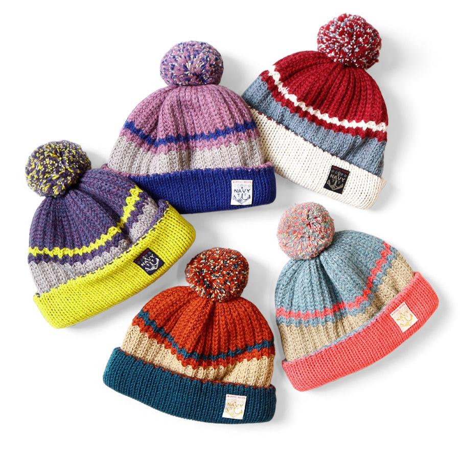 美品　キャピタル KAPITAL ポンポン付きニット帽　ネイビー　ハンドメイド KAPITAL 3G Wool Knit CAP [ K2409XH517 ] – cotwohk