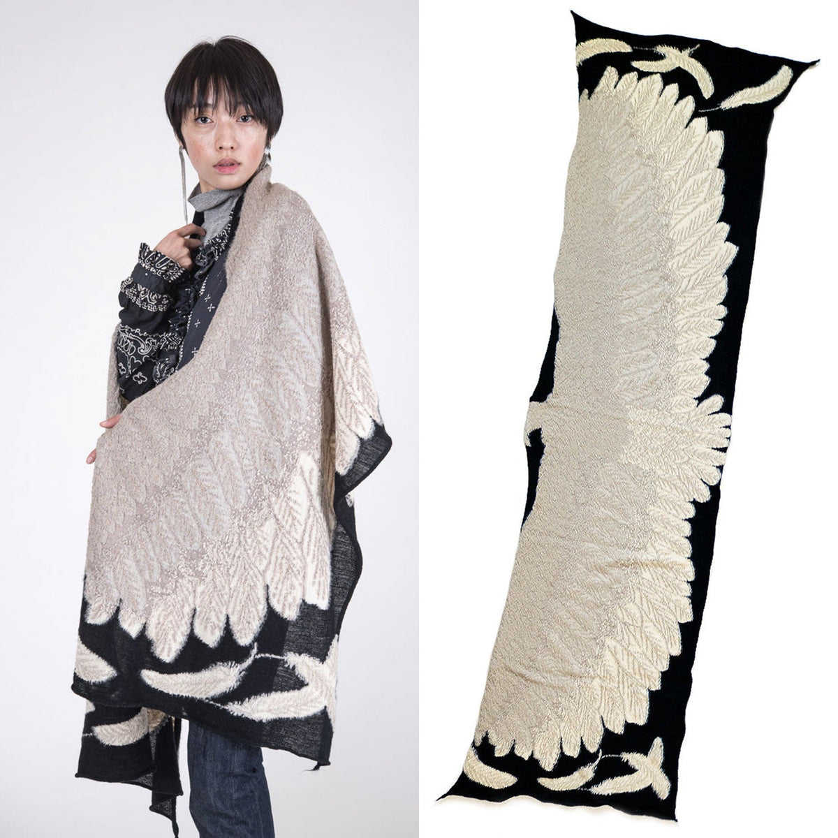 KAPITAL Crushing Wool Lame Thread Steller's Sea Eagle Muffler [ EK-1533 ]