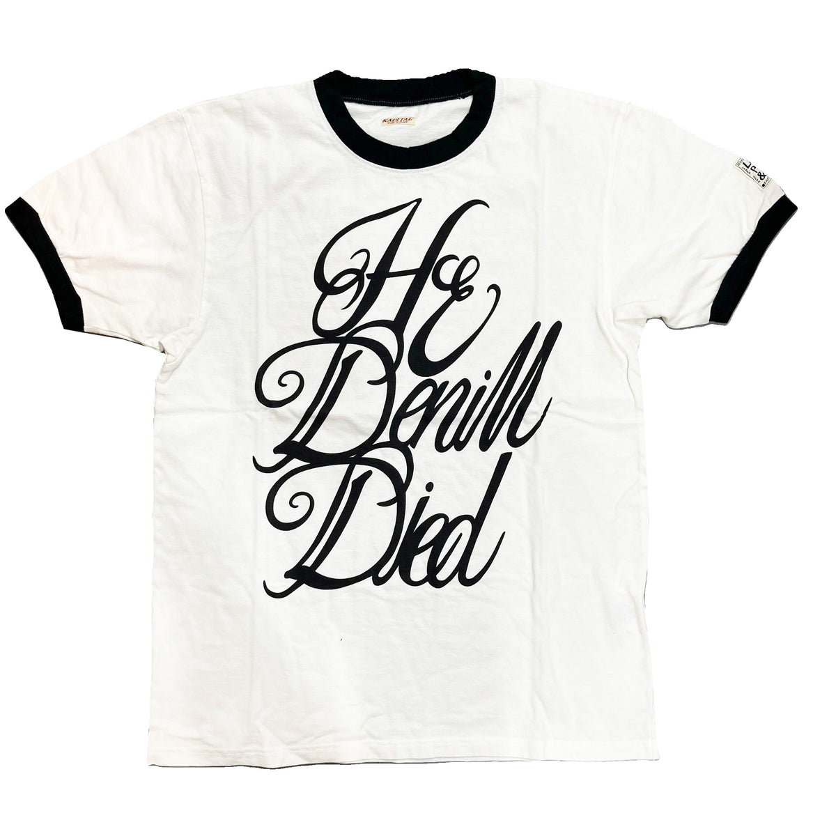 KAPITAL 20/- Jersey Ringer Tee (DENIM DIED Message pt