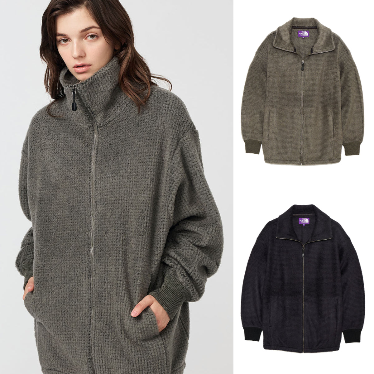 THE NORTH FACE PURPLE LABEL POLARTEC Wool Fleece Zip Up Sweater