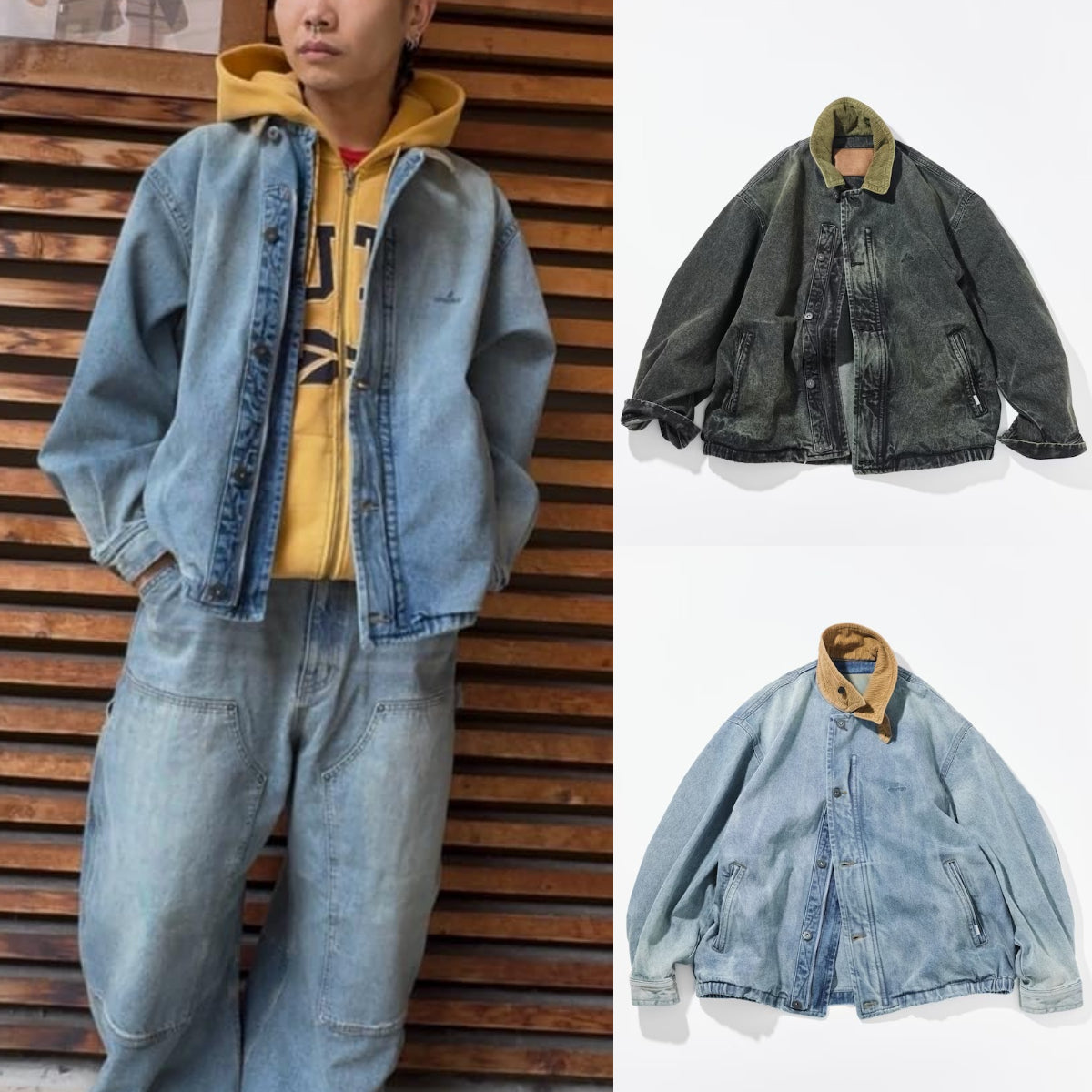 NAUTICA ( JAPAN ) Corduroy Collar Denim Work Jacket – cotwohk