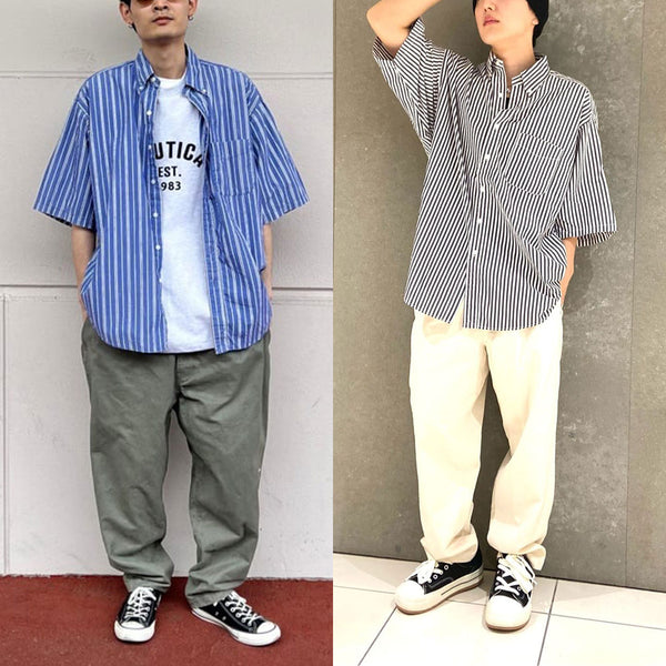 NAUTICA ( JAPAN ) Faded S/S Shirt (Broadcloth Stripes) cotwo