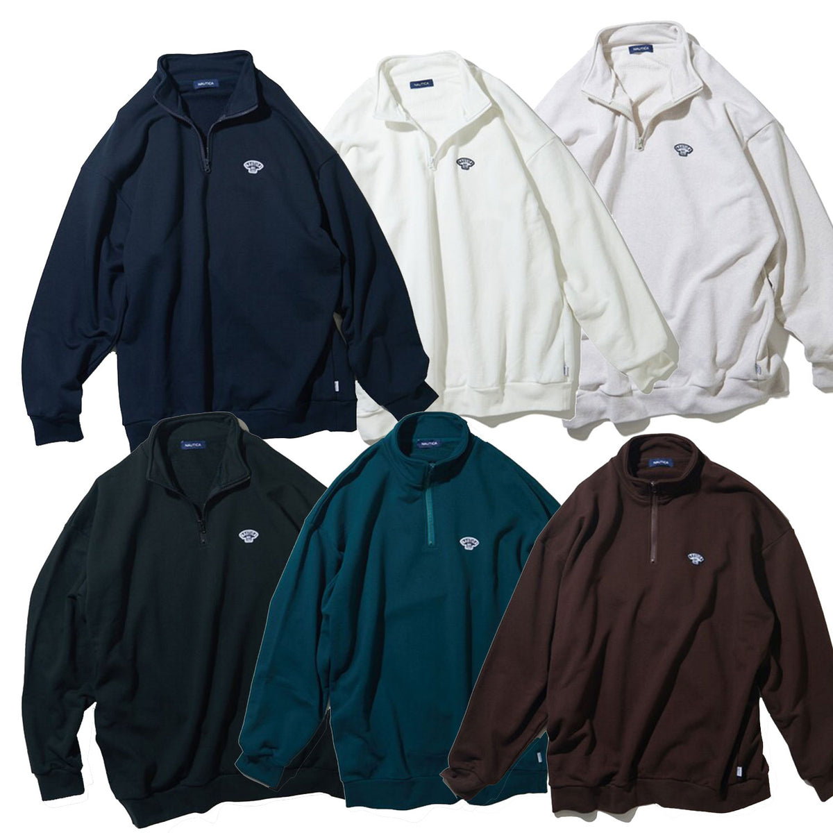 NAUTICA/ノーティカ Small Patch Logo Cadet Collar Sweatshirt