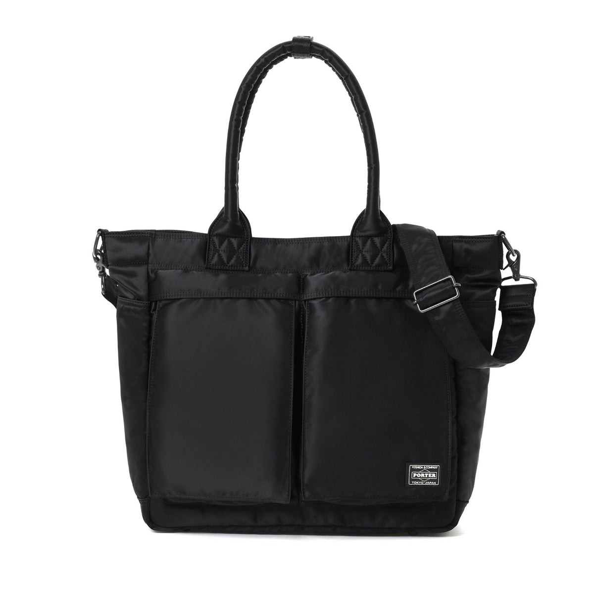 耐久性＆収納力◎ マッキントッシュPORTER 横型 トートバッグ 黒