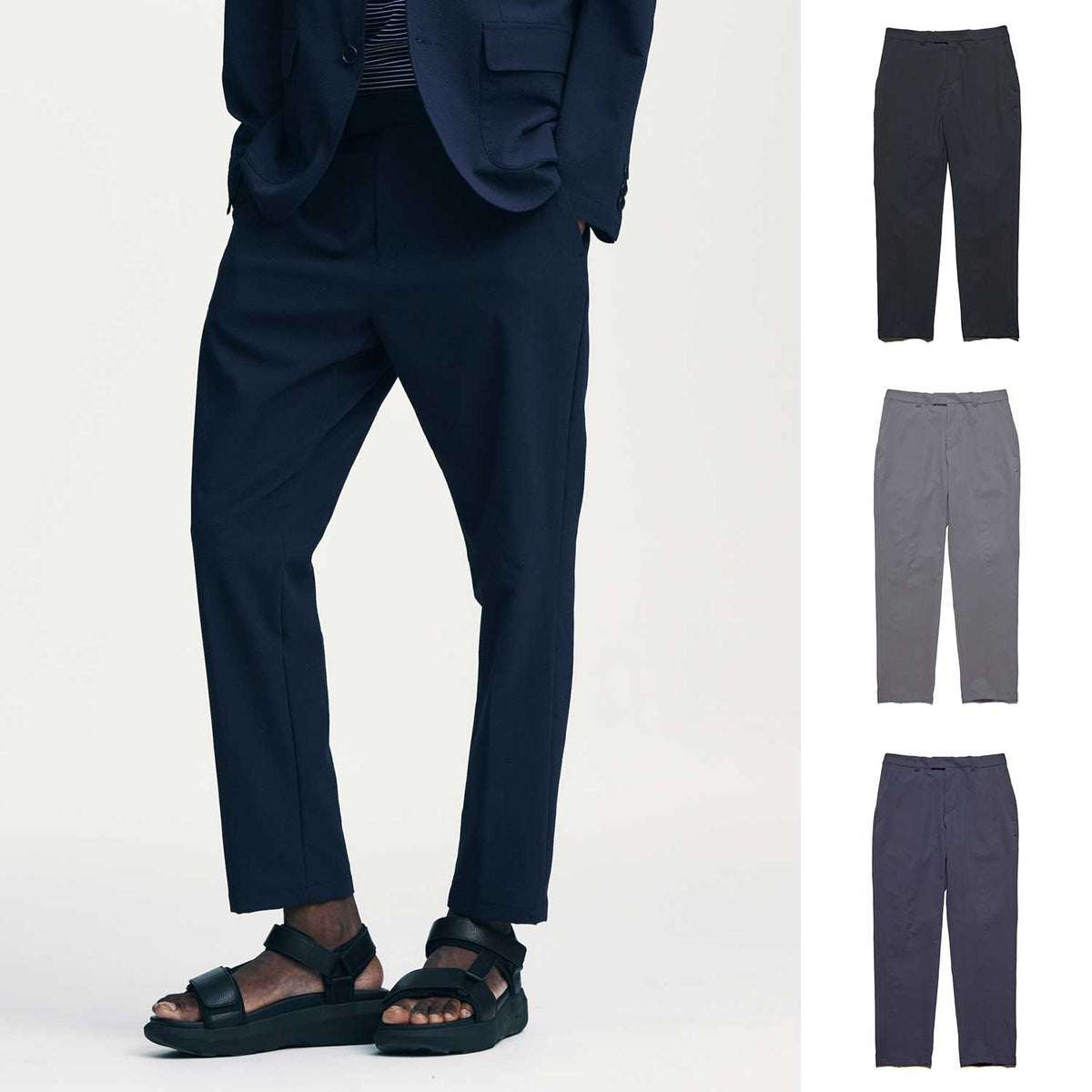SOPHNET. 26S/S 4WAY STRETCH SHIRRING SLIM-FIT SLACKS [ SPNT-260046 