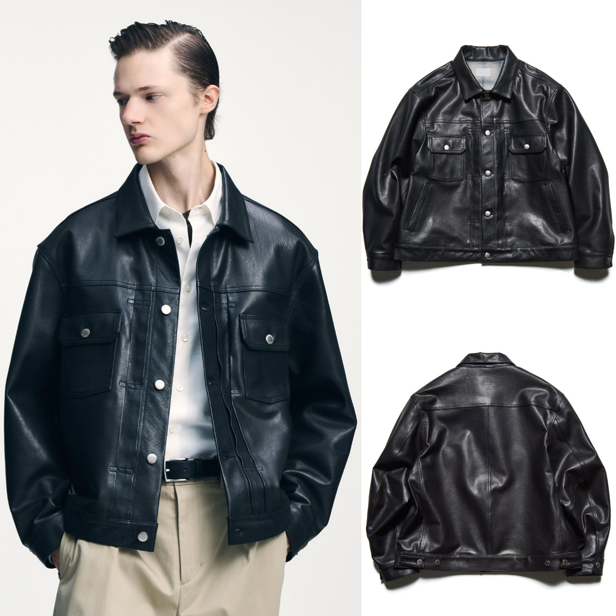 SOPHNET. 26S/S LEATHER TRUCKER JACKET [ SPNT-260004 ] – cotwohk