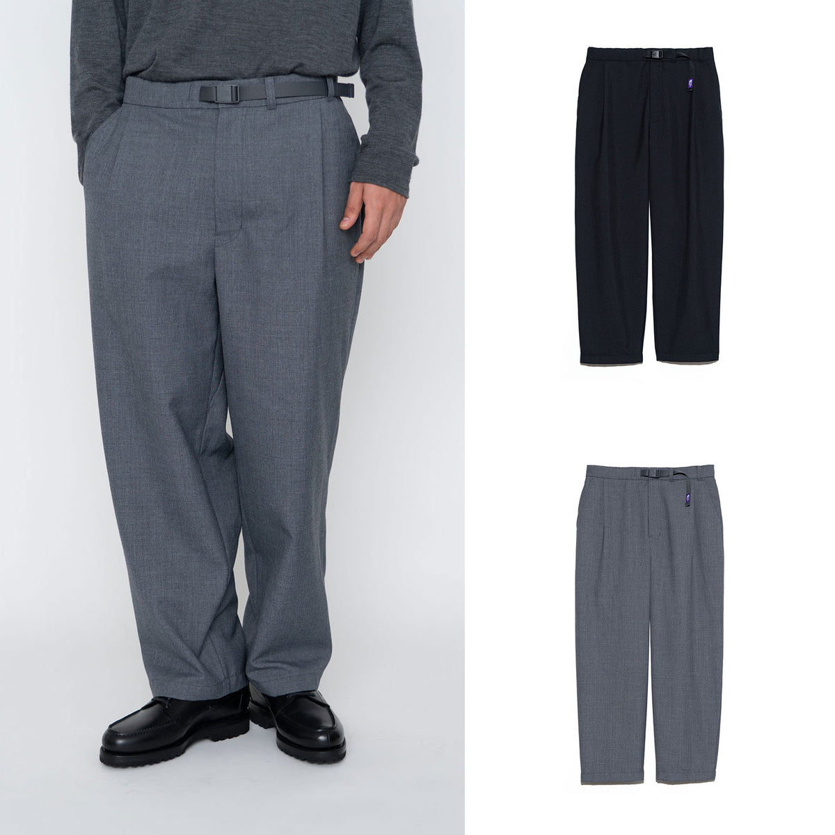 THE NORTH FACE PURPLE LABEL Polyester Wool Oxford Wide Tapered Field Pants  [ NT5415N ]
