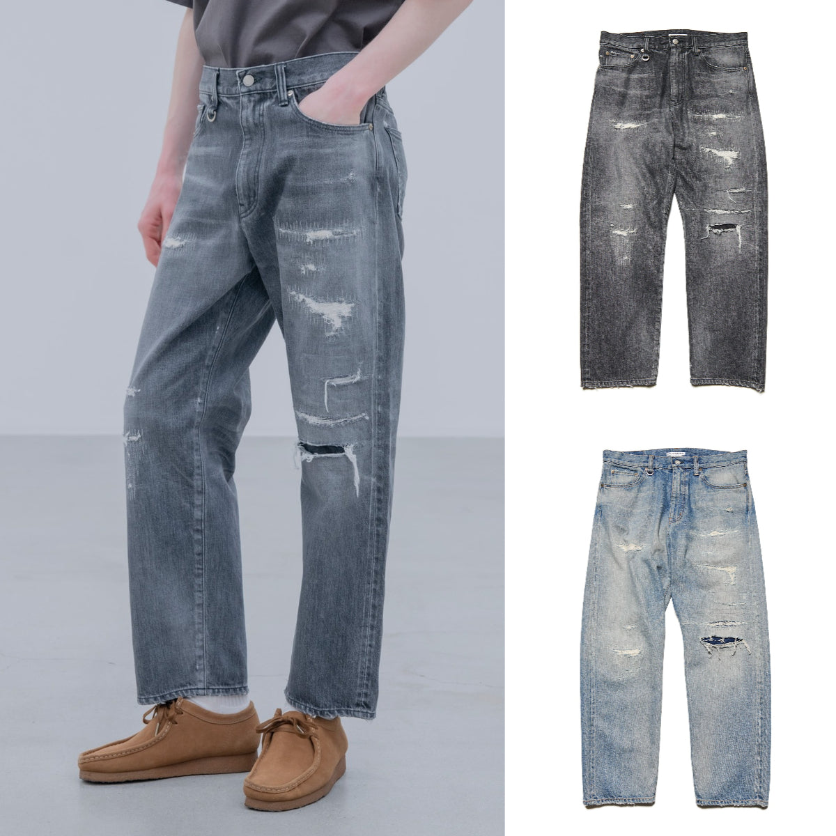 キ*シ様 uniform experiment DAMAGED DENIM JA uniform experiment 25A/W DAMAGED DENIM REGULAR-FIT JEANS [ UE