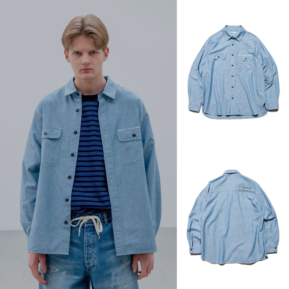 uniform experiment 25A/W WASHED CHAMBRAY SHIRT [ UE-252058 ] – cotwohk