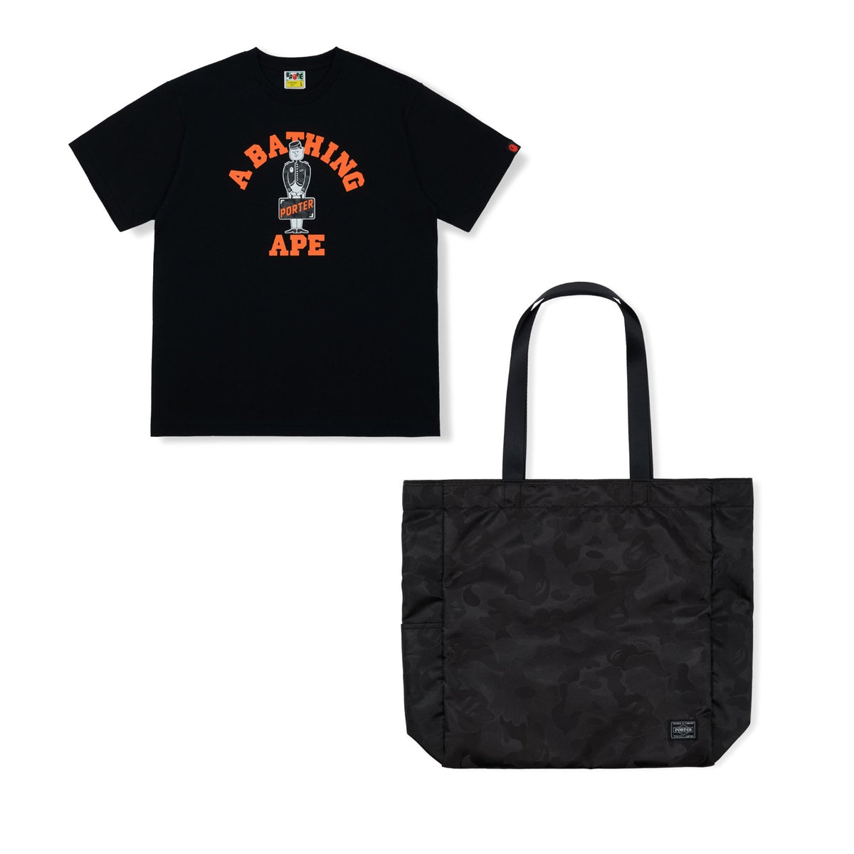 上品なブランド PORTER x cotwohk – SET TOTE & TEE APE BATHING A トップス