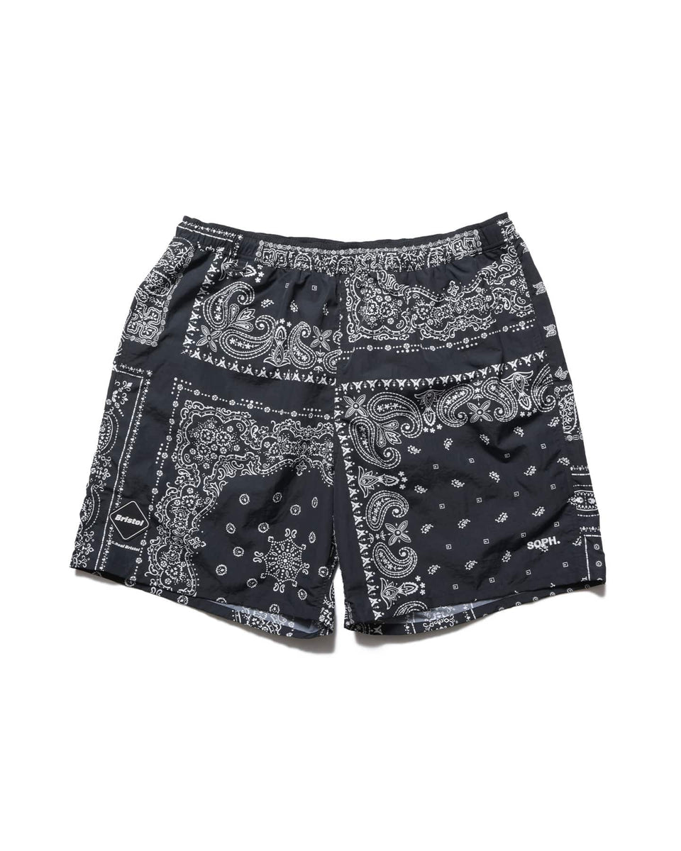 新品S黒・FCRB BANDANA COMFORTABLE SHORTS F.C.Real Bristol 26S/S BANDANA NYLON EASY SHORTS [ FCRB-260039