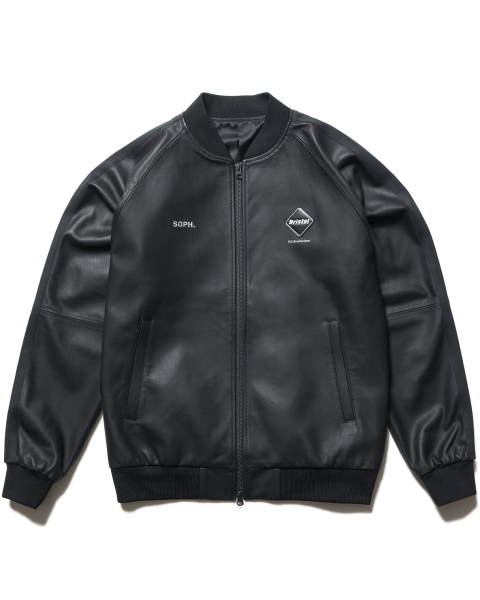 Bristol F.C.R.B. ジャケット M 黒 F.C.Real Bristol 25A/W LEATHER TRACK JACKET [ FCRB-252079