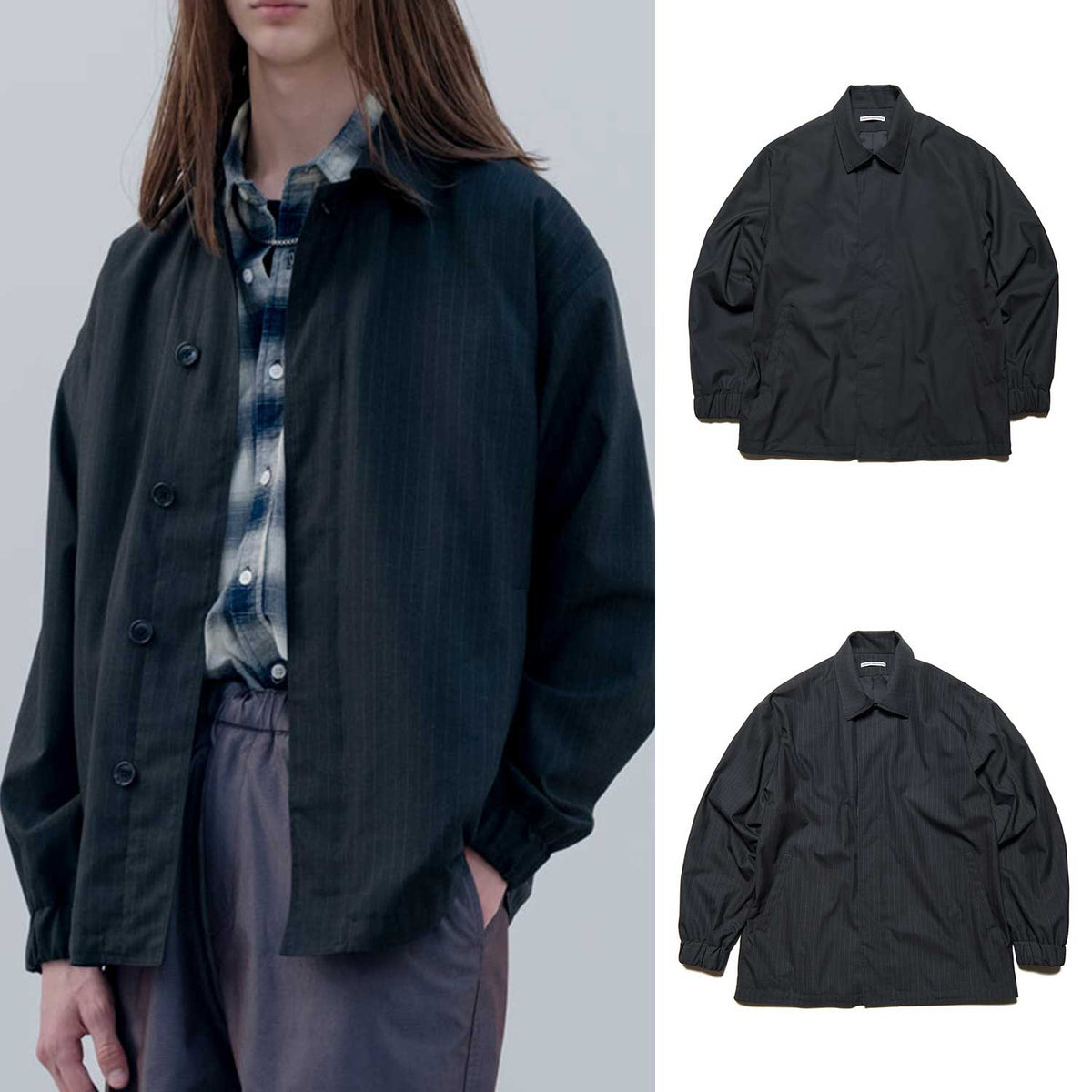 uniform experiment 26S/S STRETCH WOOL FLY FRONT BLOUSON [ UE