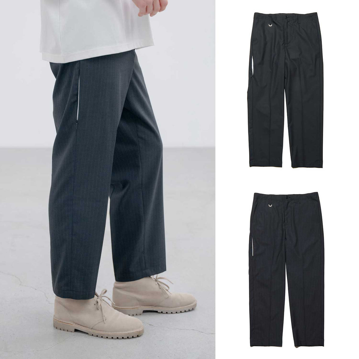 uniform experiment 26S/S STRETCH WOOL SIDE POCKET TAPERED PANTS