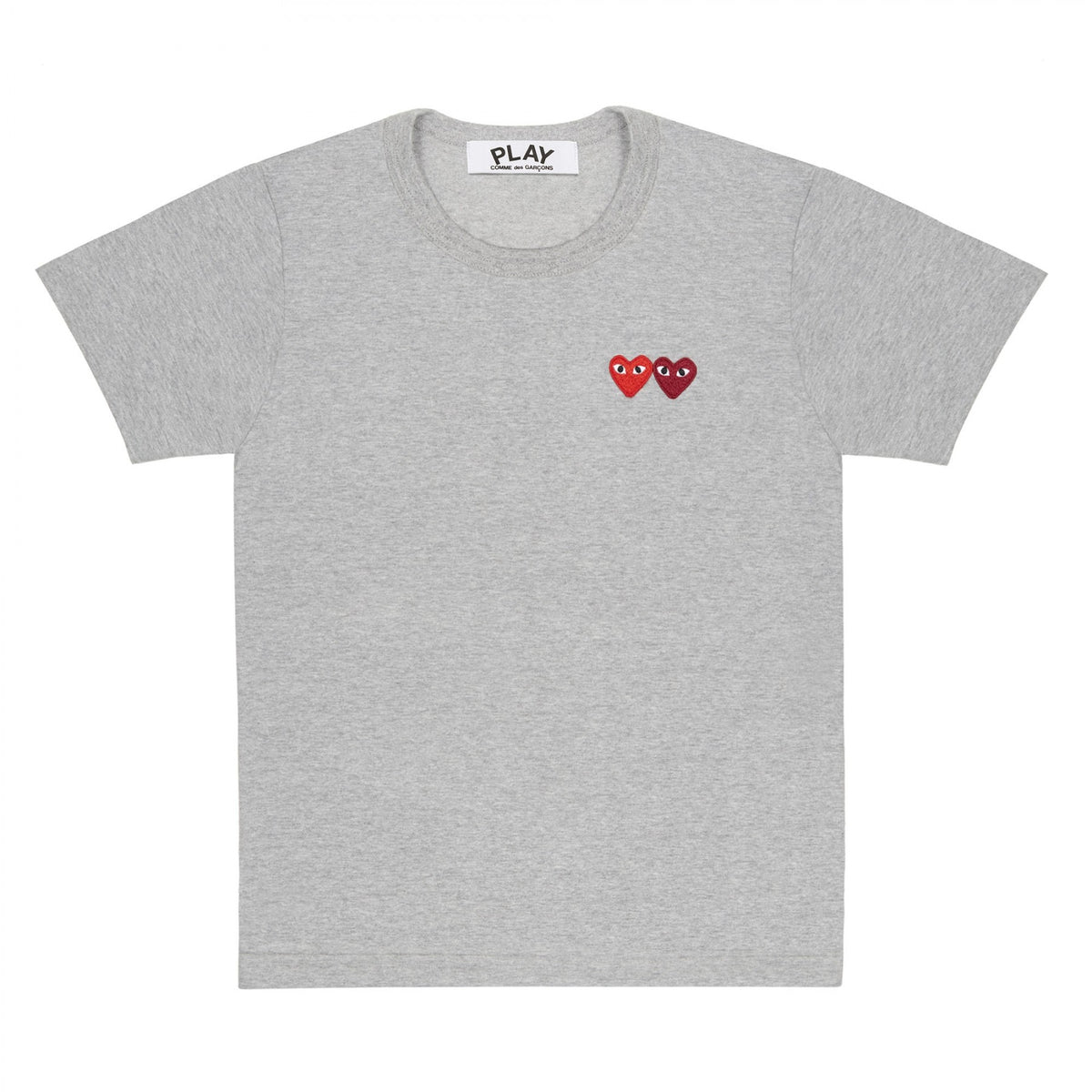 COMME des GARCONS Play T-Shirt With Double Heart ( Ladies