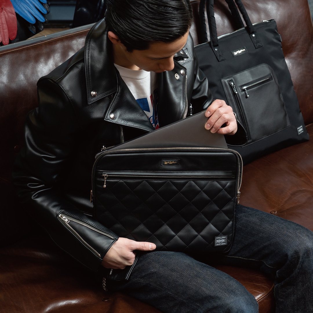 PORTER x Lewis Leathers LAP TOP CASE [ 390-92985 ]