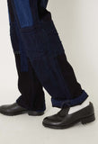 BLUE BLUE JAPAN HONNAI SASIKO NENRIN PATCHWORK RELAXED PANTS