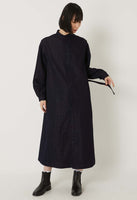 BLUE BLUE JAPAN GOLD YARN INDIGO BAND COLLAR SHIRT ONE PIECE