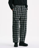 SOPHNET. 25A/W SAXONY WOOL CHECK RELAX-FIT TUCK SLACKS [ SPNT-252010 ]