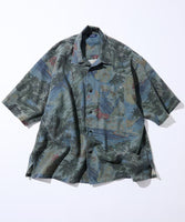 NAUTICA ( JAPAN ) Wide Silhouette Faded Aloha Print Open Collar Short Sleeve Shirt