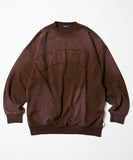 NAUTICA ( JAPAN ) Garment Dyed Bleech Washed Arch Logo Crewneck Sweatshirt