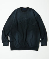 NAUTICA ( JAPAN ) Garment Dyed Bleech Washed Arch Logo Crewneck Sweatshirt