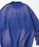 NAUTICA ( JAPAN ) Garment Dyed Bleech Washed Arch Logo Crewneck Sweatshirt