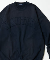 NAUTICA ( JAPAN ) Garment Dyed Bleech Washed Arch Logo Crewneck Sweatshirt