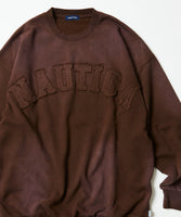 NAUTICA ( JAPAN ) Garment Dyed Bleech Washed Arch Logo Crewneck Sweatshirt