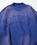 NAUTICA ( JAPAN ) Garment Dyed Bleech Washed Arch Logo Crewneck Sweatshirt