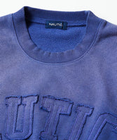 NAUTICA ( JAPAN ) Garment Dyed Bleech Washed Arch Logo Crewneck Sweatshirt