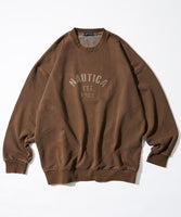 NAUTICA ( JAPAN ) Pigment Dyed Felt Patch Arch Logo Crewneck Sweatshirt