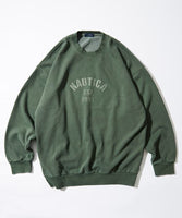 NAUTICA ( JAPAN ) Pigment Dyed Felt Patch Arch Logo Crewneck Sweatshirt