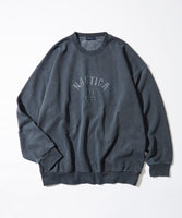 NAUTICA ( JAPAN ) Pigment Dyed Felt Patch Arch Logo Crewneck Sweatshirt