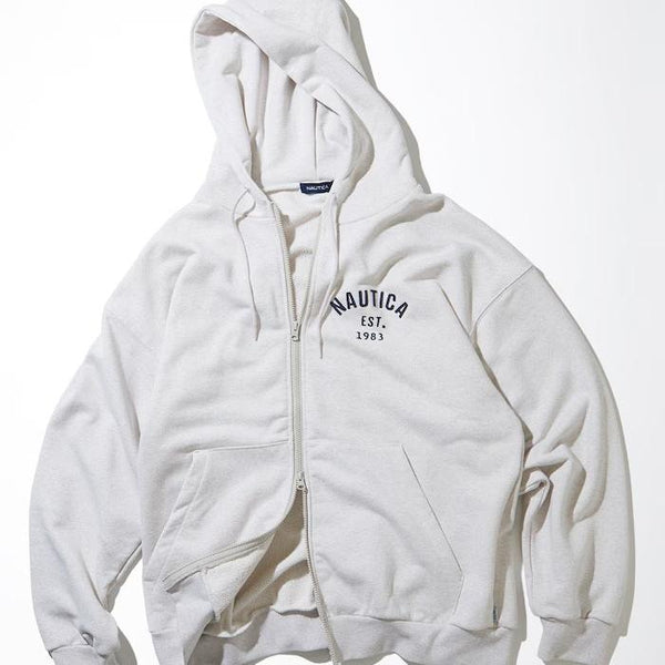 NAUTICA ( JAPAN ) Felt Patch Arch Logo Full Zip Sweat Hoodie