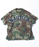 NAUTICA ( JAPAN ) Big Silhouette Arch Logo Camouflage Pattern Crew Neck T-shirt