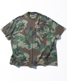 NAUTICA ( JAPAN ) Big Silhouette Hidden Logo Camouflage Pattern Crew Neck Pocket T-shirt