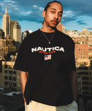 NAUTICA ( JAPAN ) Made in USA Heavyweight Oversized Crew Neck Print T-Shirt Type 1