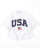 NAUTICA ( JAPAN ) Made in USA Heavyweight Oversized Crew Neck Print T-Shirt Type 5